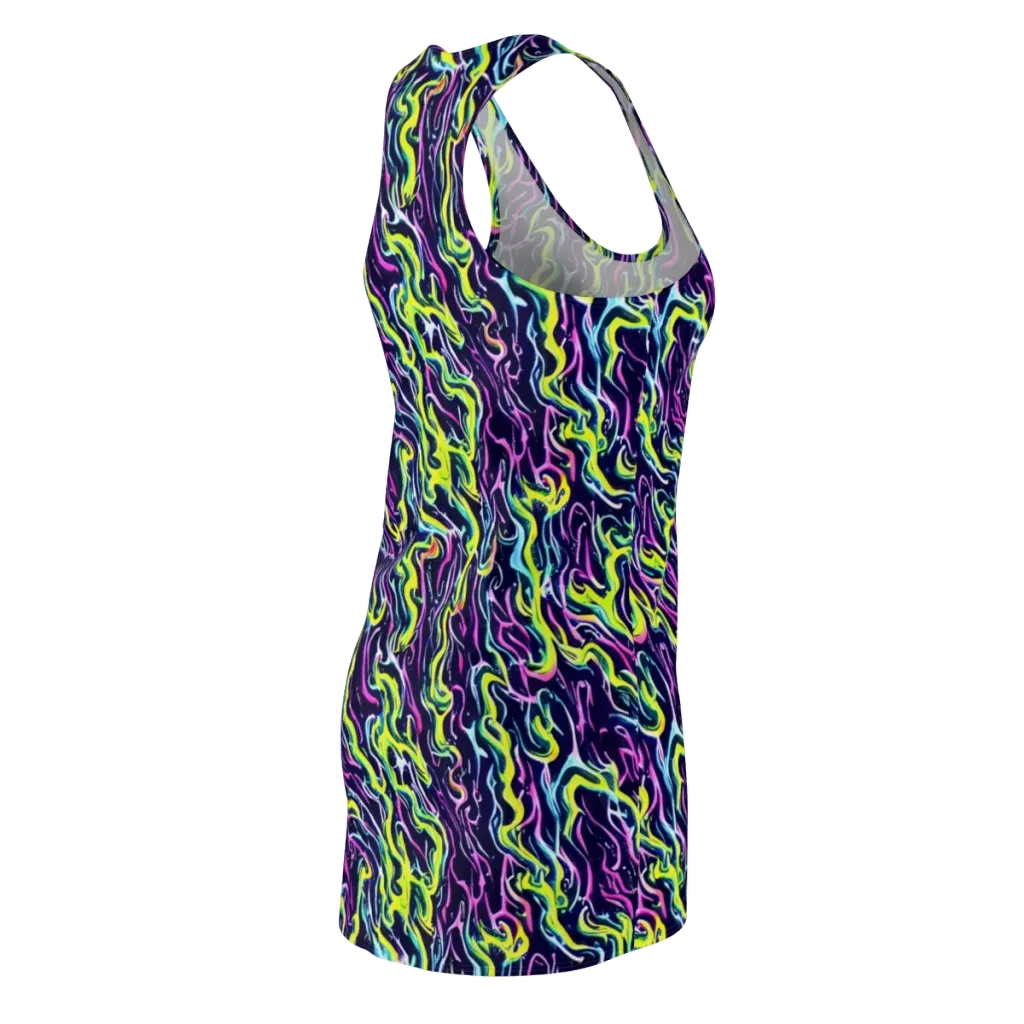 Acid Ribbons on Racerback Dress — Back Side