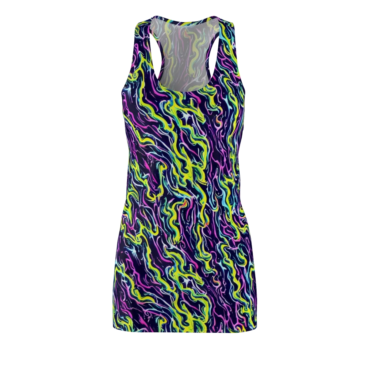 Acid Ribbons on Racerback Dress — Front