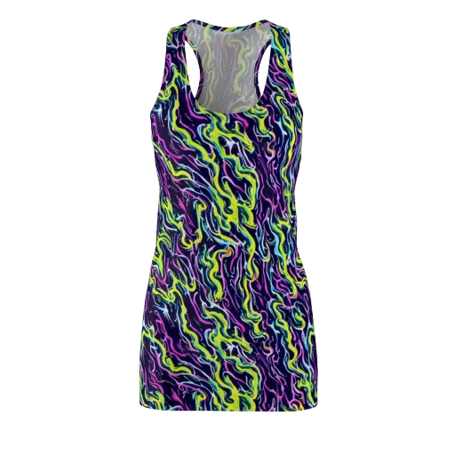 Acid Ribbons on a Racerback Dress