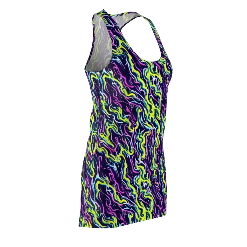 Acid Ribbons on Racerback Dress — Front Side