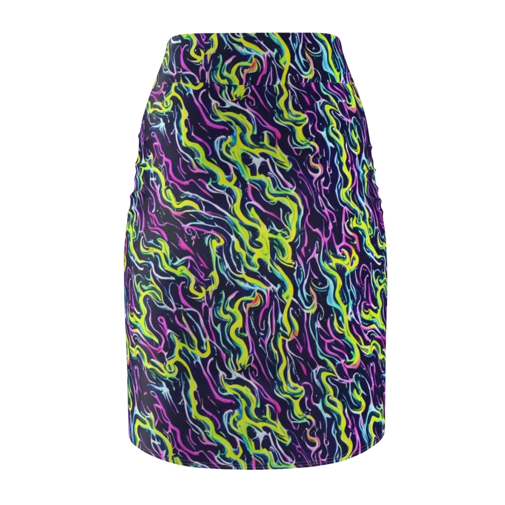 Acid Ribbons on Pencil Skirt — Back