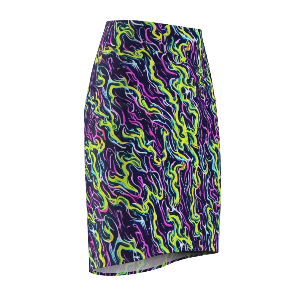Acid Ribbons on Pencil Skirt — Front Side