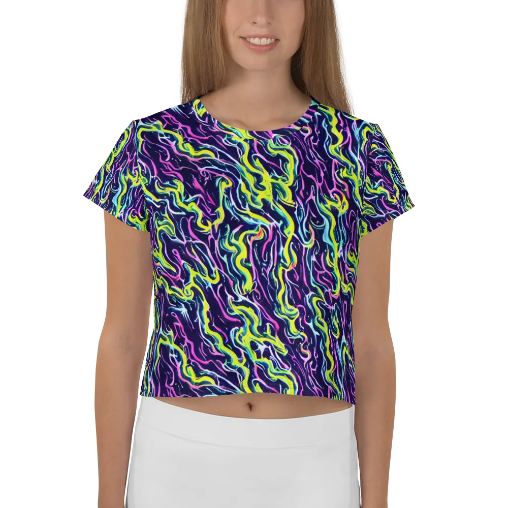 Acid Ribbons on Crop Tee — Front