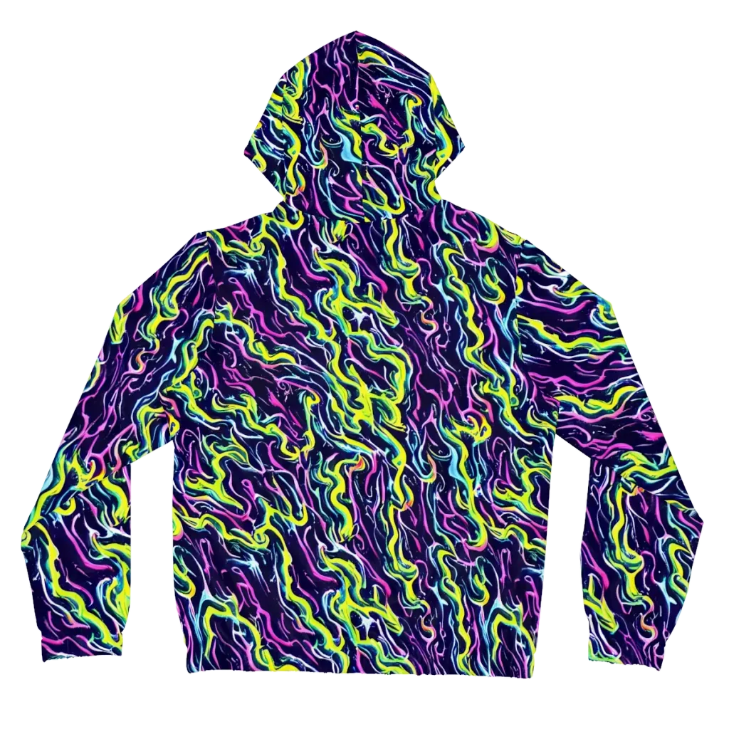 Acid Ribbons on Women's Full-Zip Hoodie — Back