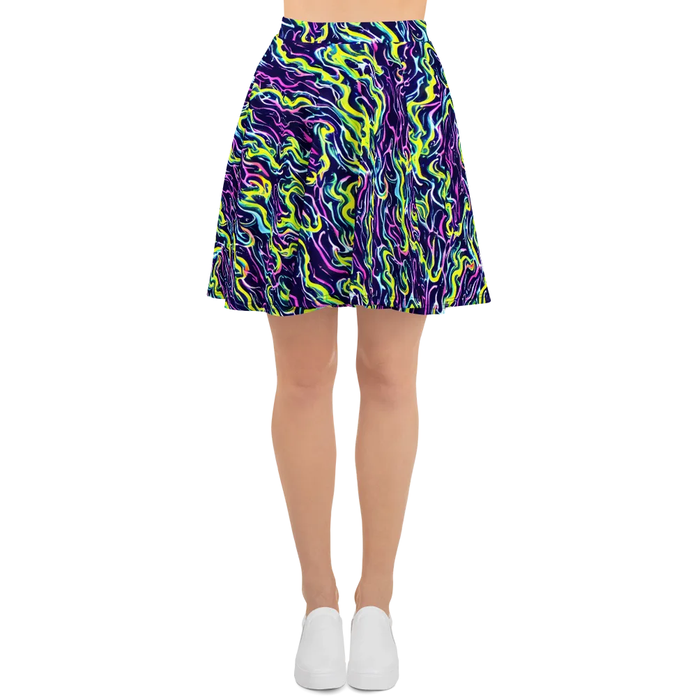 Acid Ribbons on Skater Skirt — Front