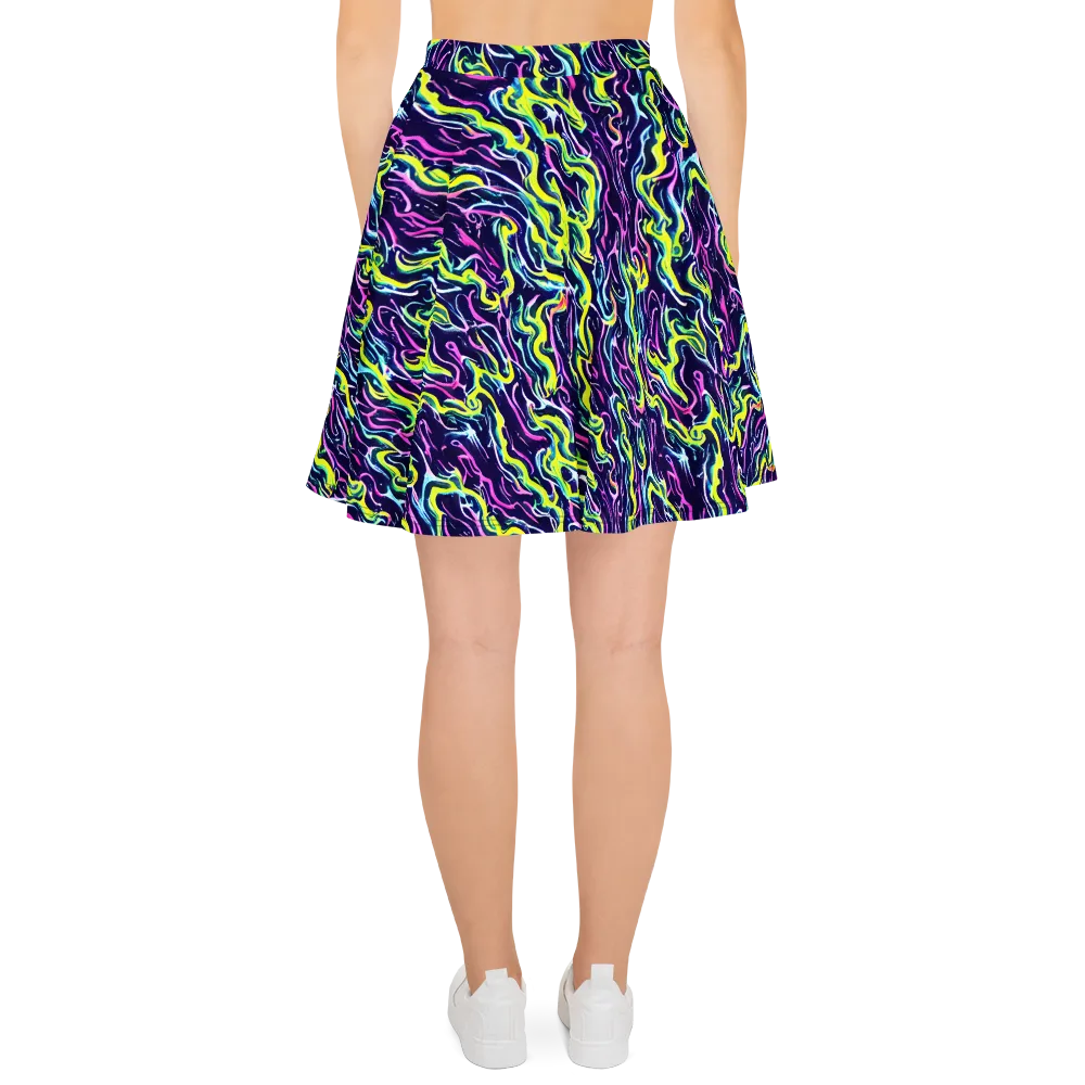 Acid Ribbons on Skater Skirt — Back