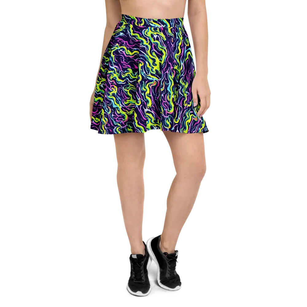 Acid Ribbons on Skater Skirt — Front
