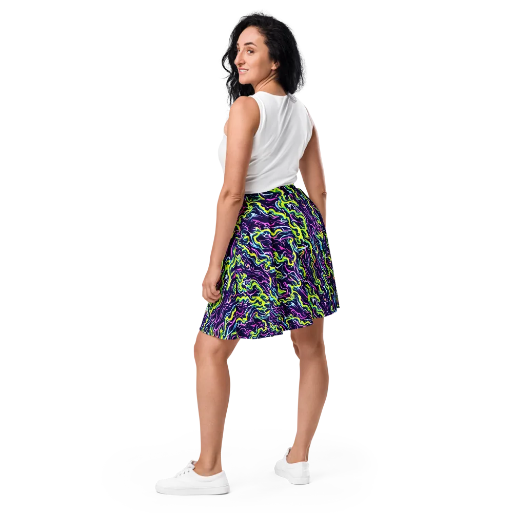 Acid Ribbons on Skater Skirt — Back