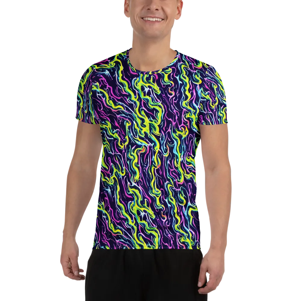 Acid Ribbons on Men's Athletic T-Shirt — Front
