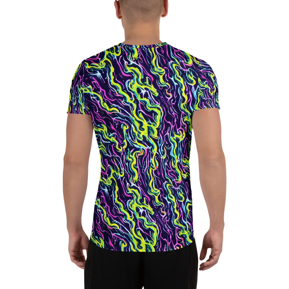 Acid Ribbons on Men's Athletic T-Shirt — Back