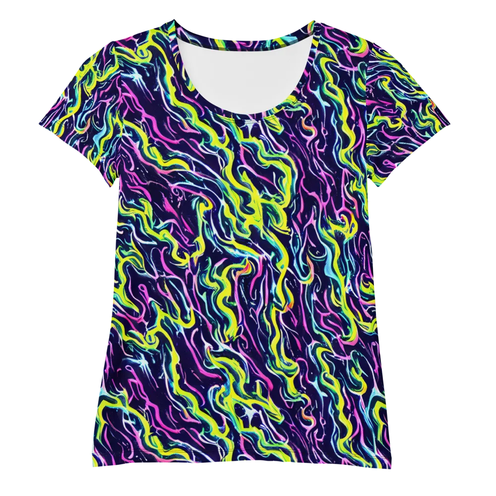 Acid Ribbons on Women's Athletic T-Shirt — Front
