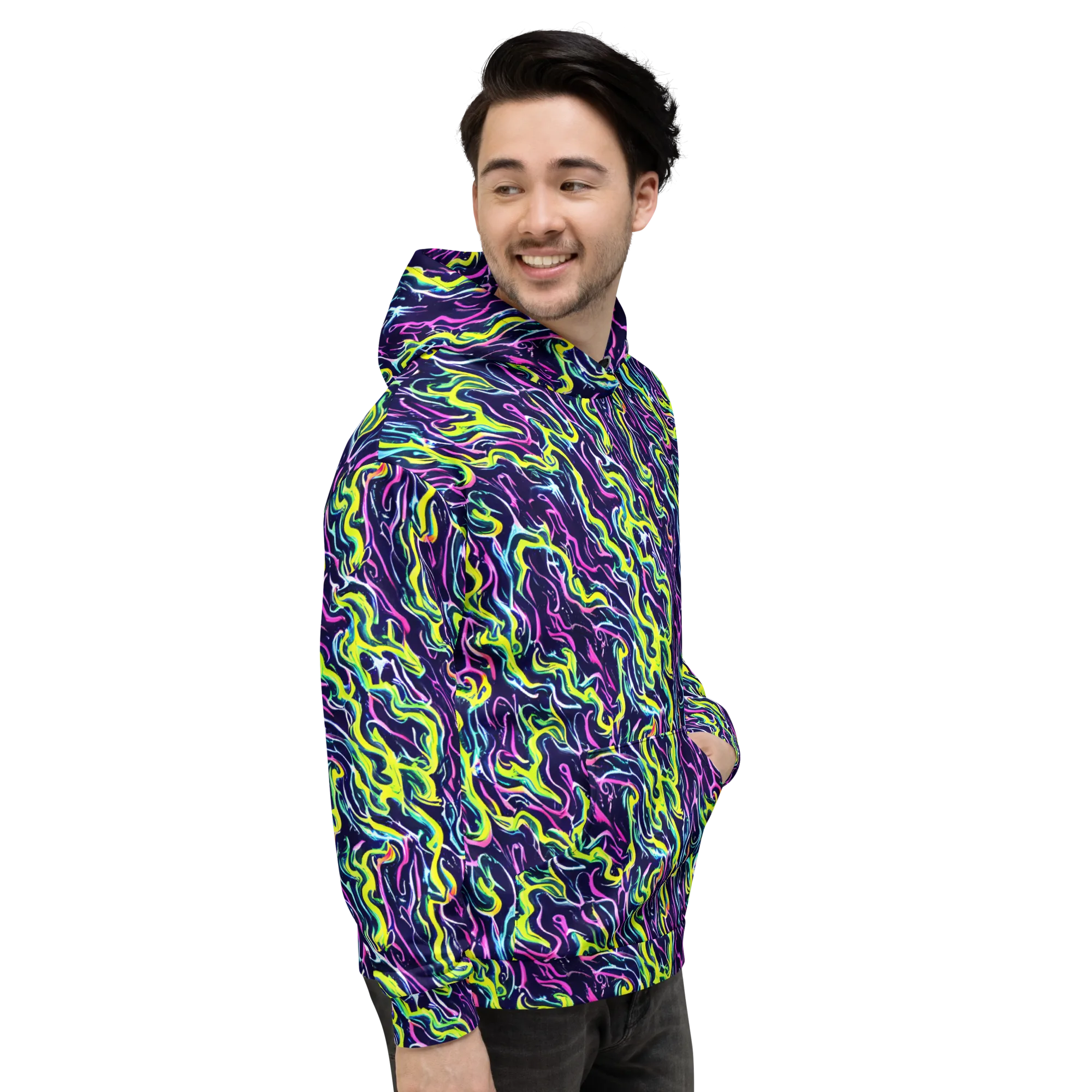 Acid Ribbons on Hoodie — Right