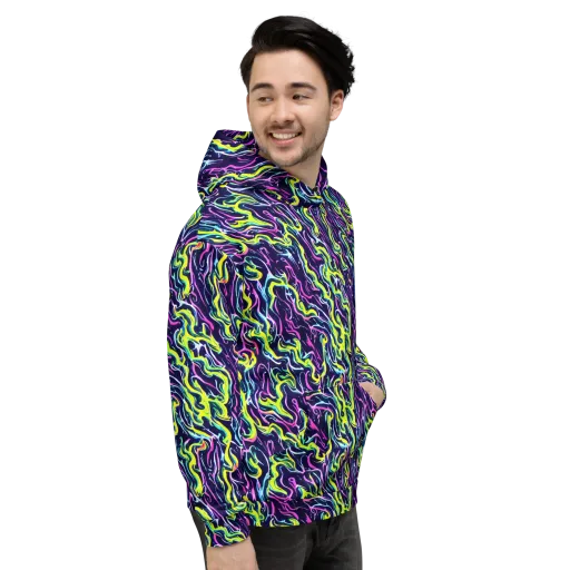 Acid Ribbons on a Hoodie