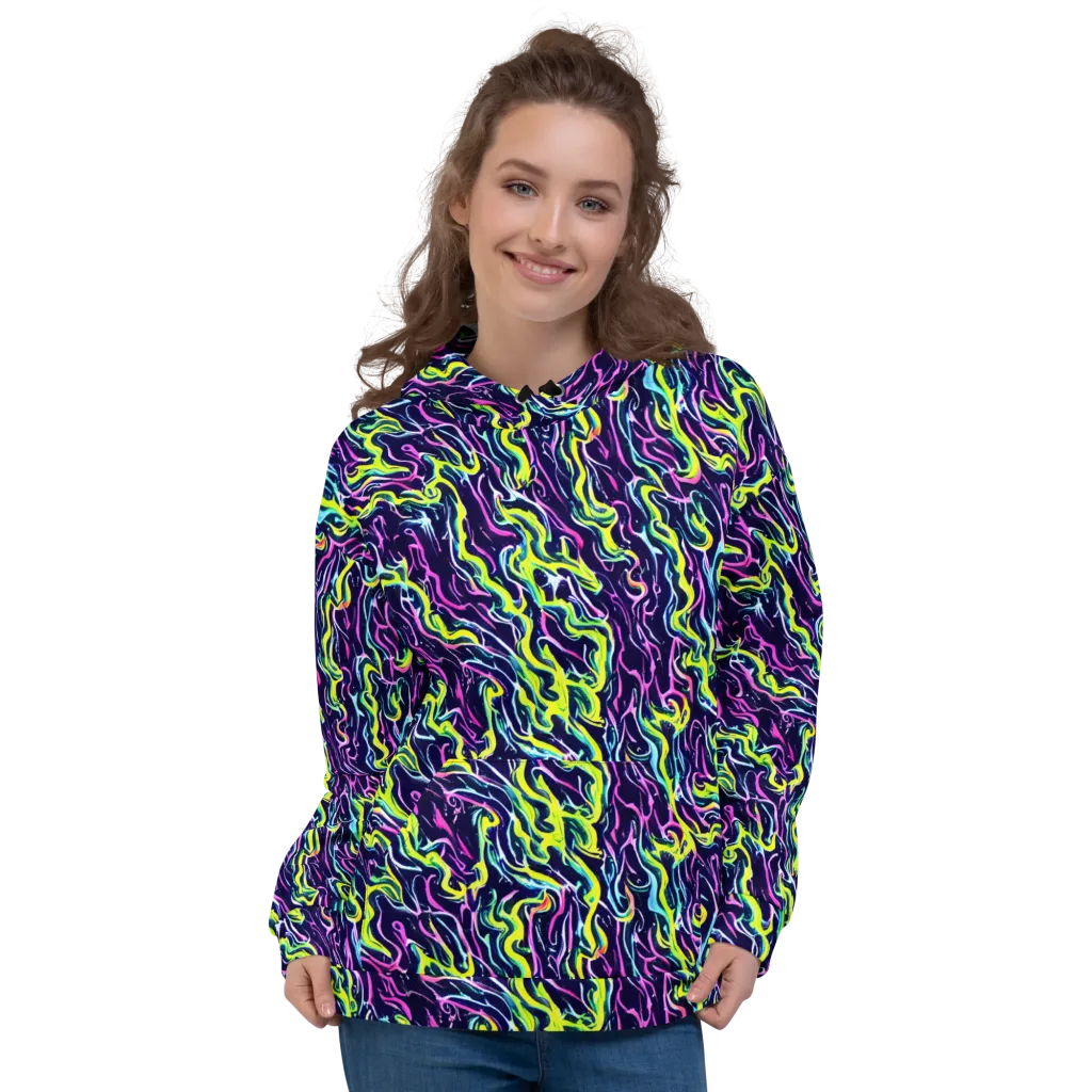 Acid Ribbons on Hoodie — Front