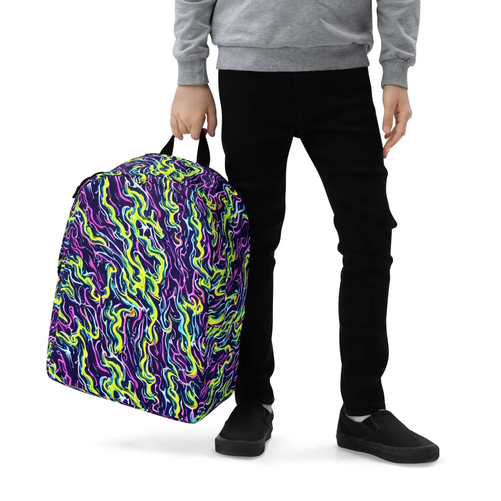Acid Ribbons on Minimalist Backpack — Zoomed-in