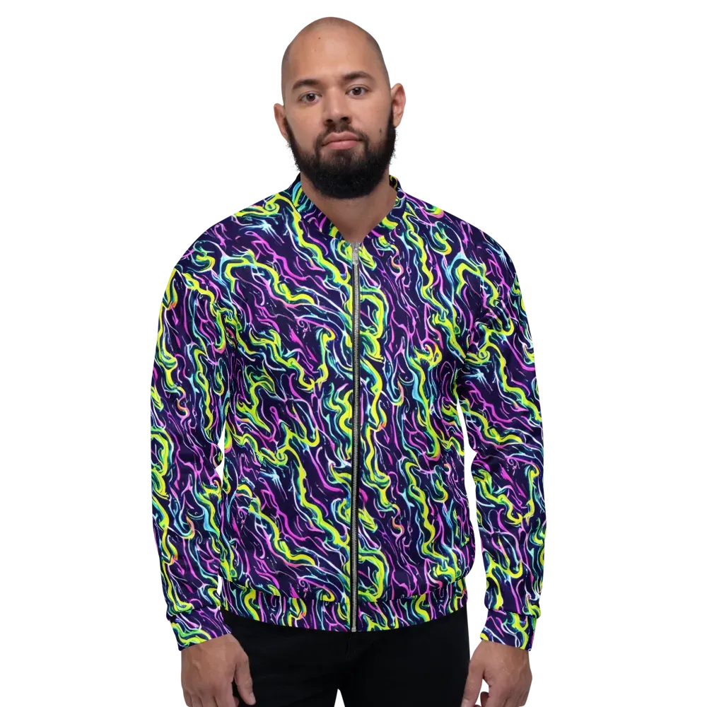 Acid Ribbons on Bomber Jacket — Front