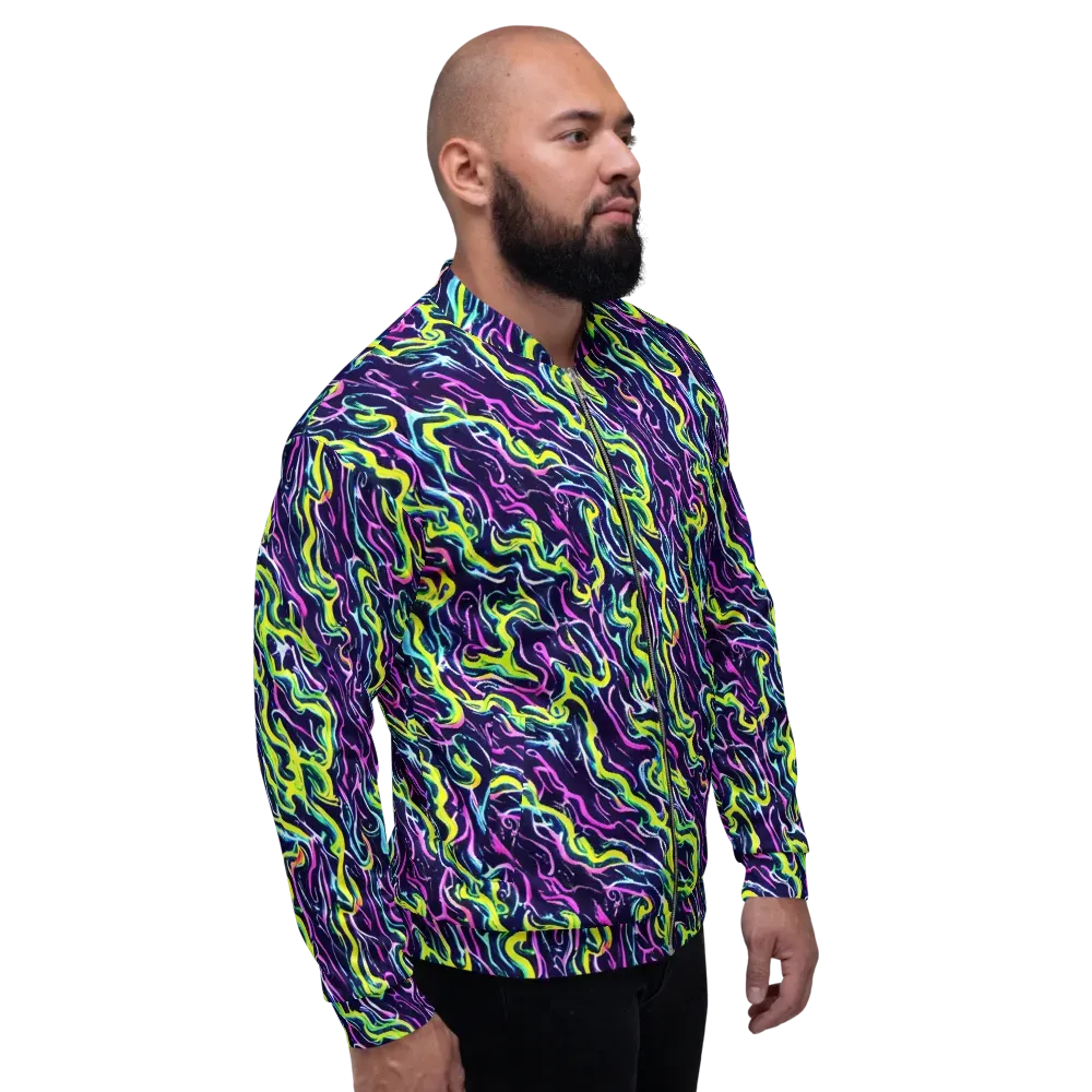 Acid Ribbons on Bomber Jacket — Right