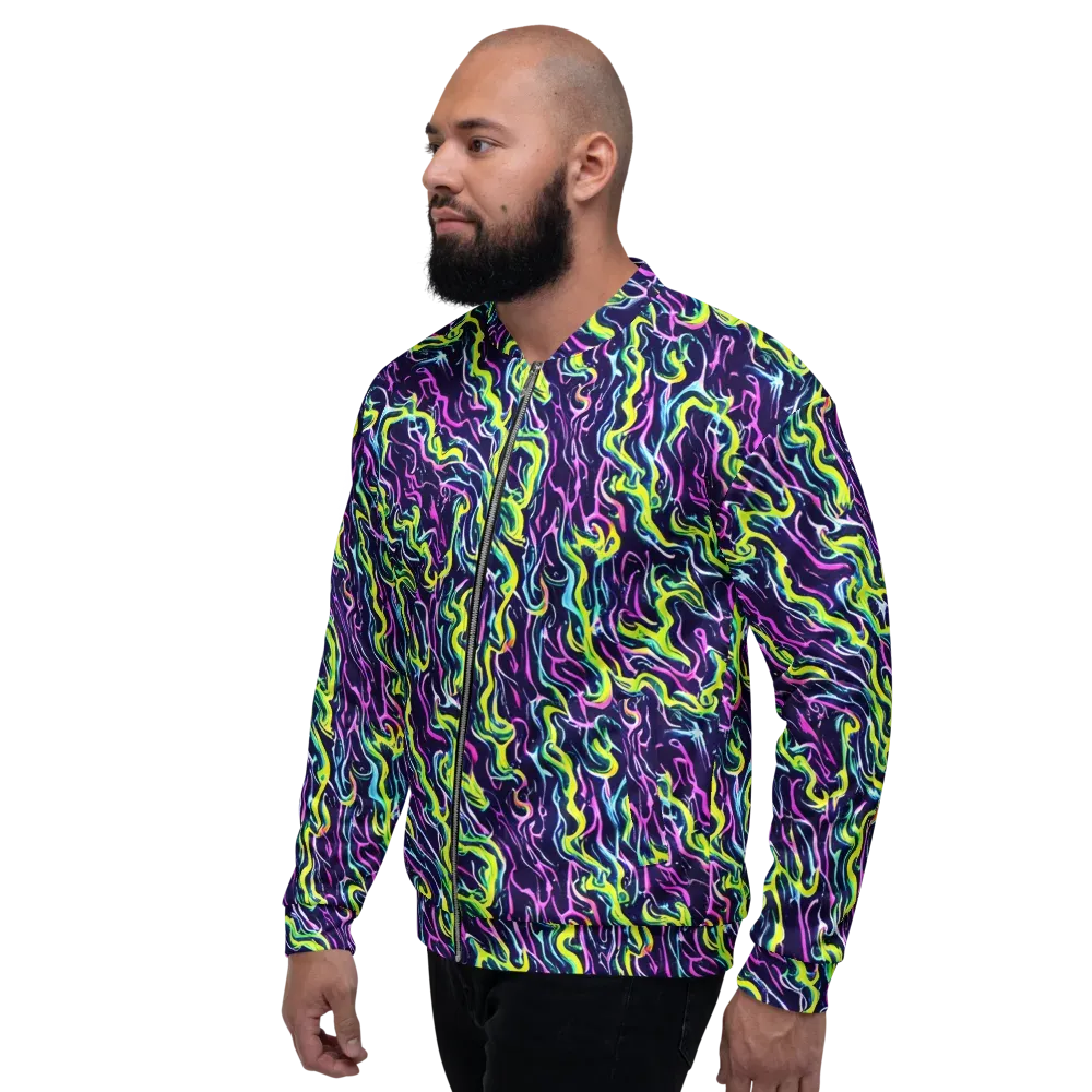 Acid Ribbons on Bomber Jacket — Left