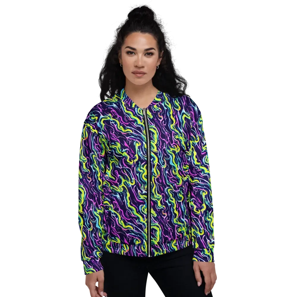 Acid Ribbons on Bomber Jacket — Front