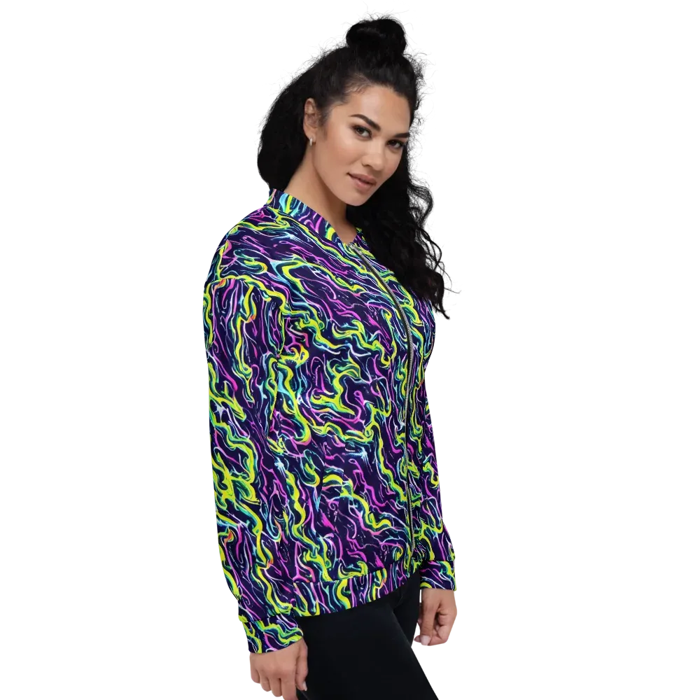 Acid Ribbons on Bomber Jacket — Right