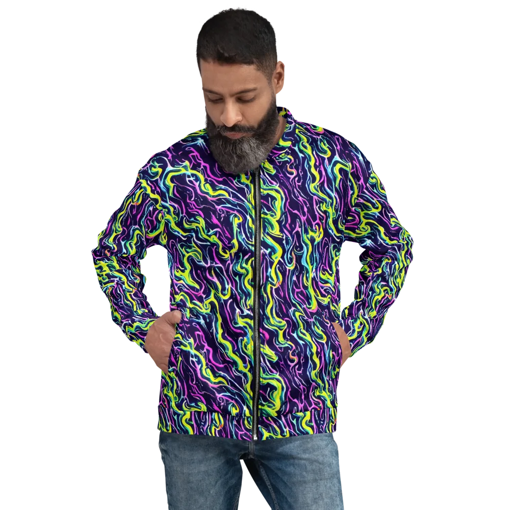 Acid Ribbons on Bomber Jacket — Front