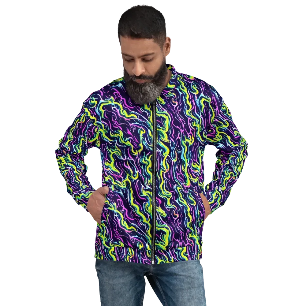 Acid Ribbons on Bomber Jacket — Front
