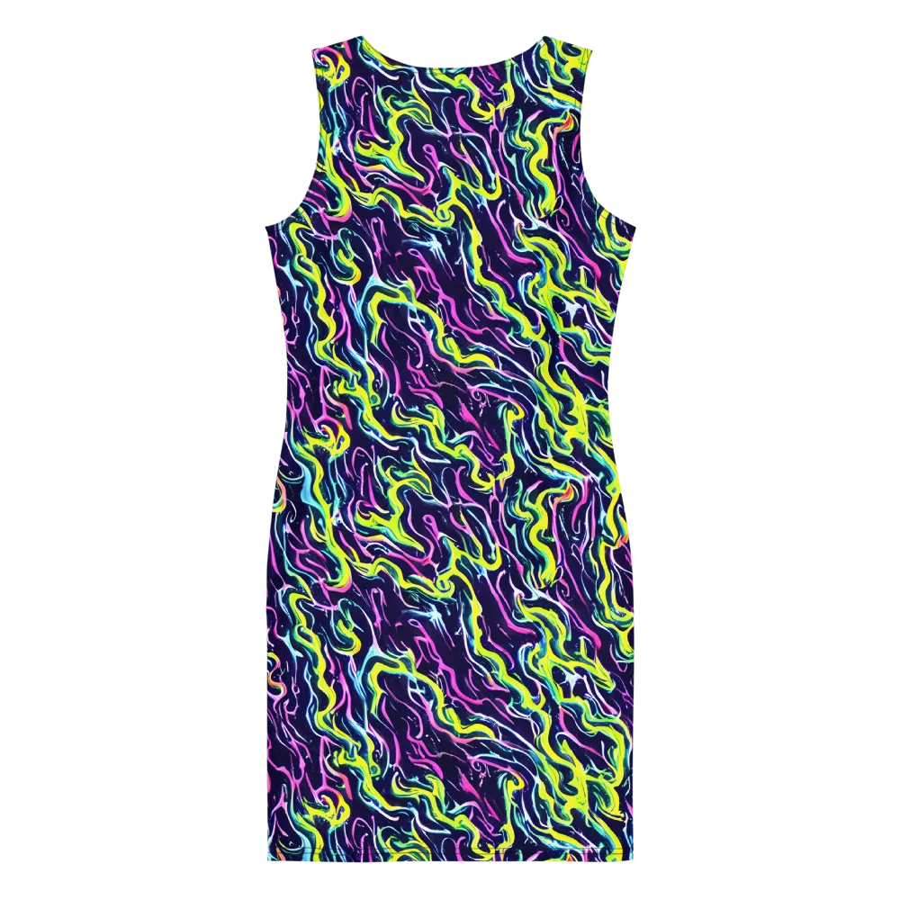 Acid Ribbons on Bodycon Dress — Back