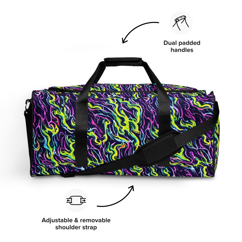 Acid Ribbons on Duffle Bag — Front