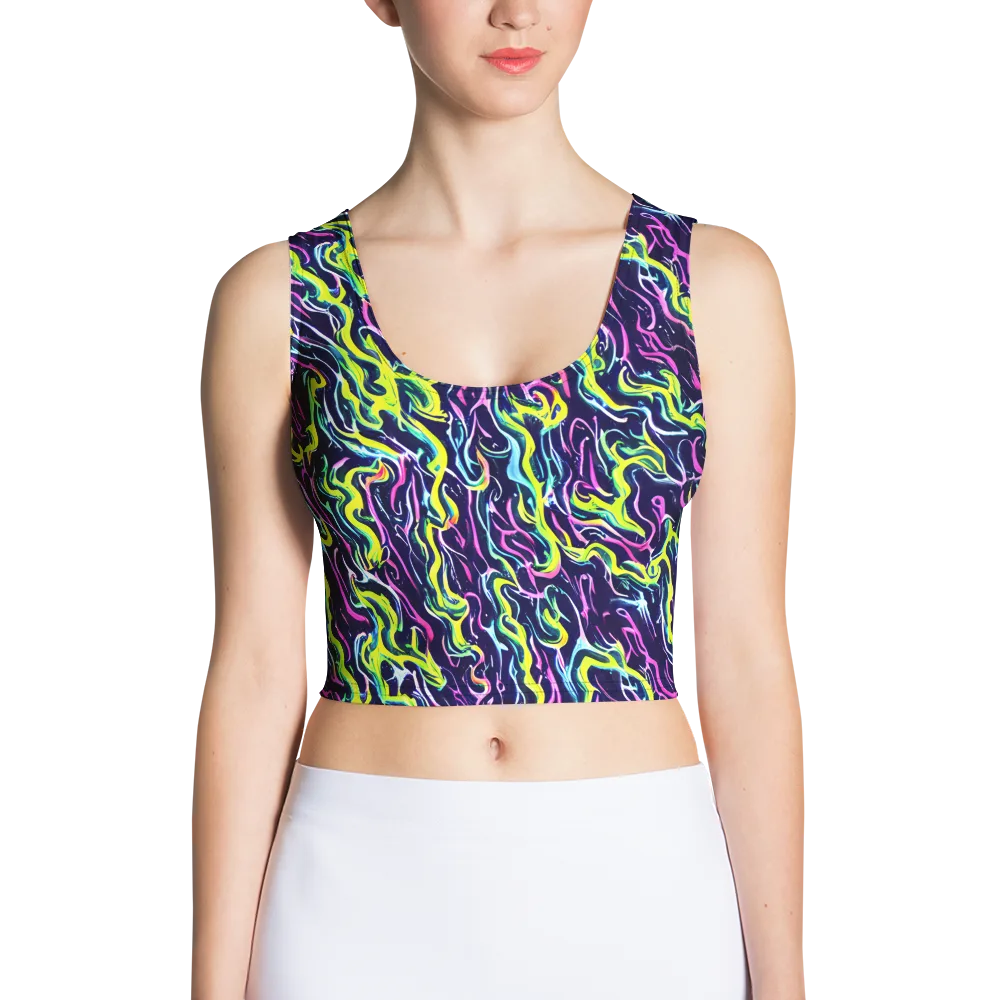 Acid Ribbons on Crop Top — Front