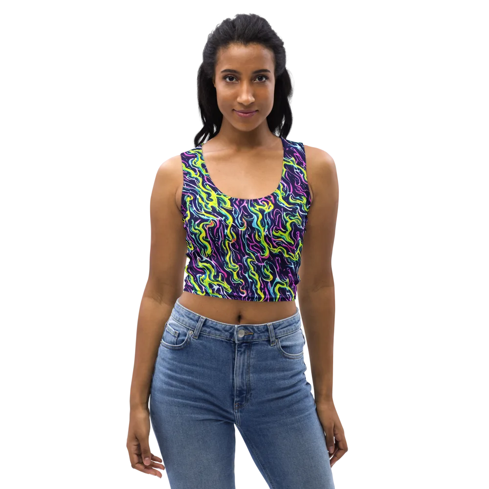 Acid Ribbons on Crop Top — Front