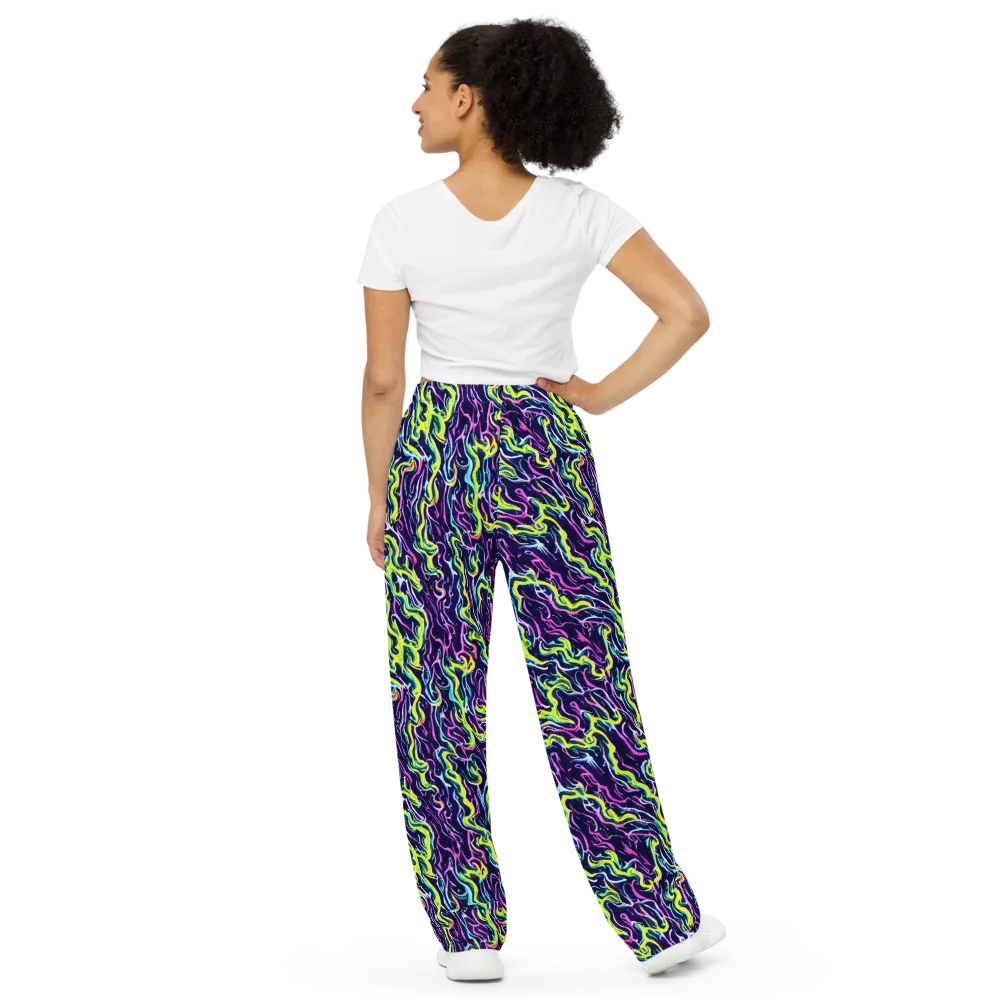 Acid Ribbons on Wide-Leg Pants — Back