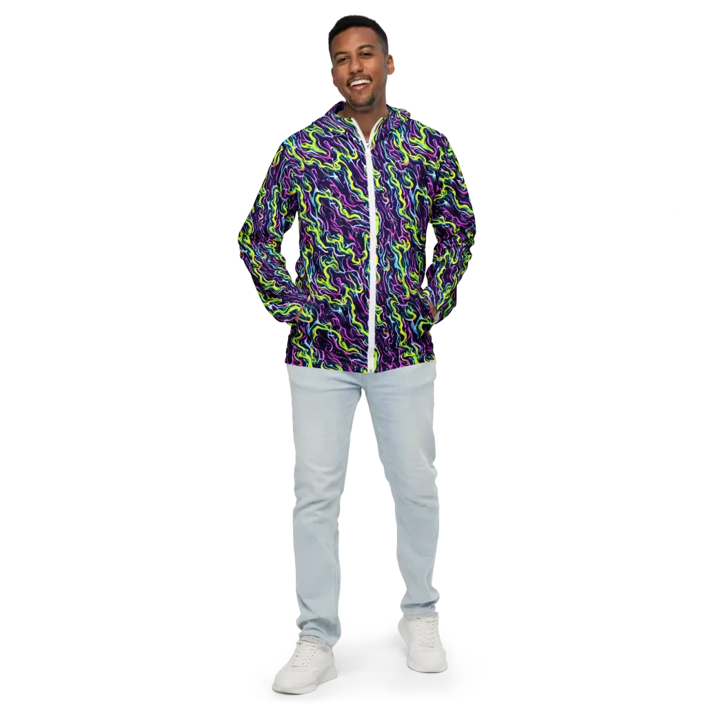Acid Ribbons on Men's Windbreaker — Front
