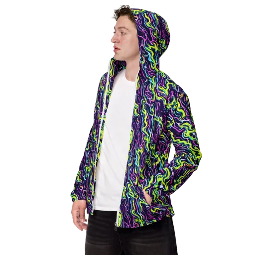 Acid Ribbons on a Men's Windbreaker