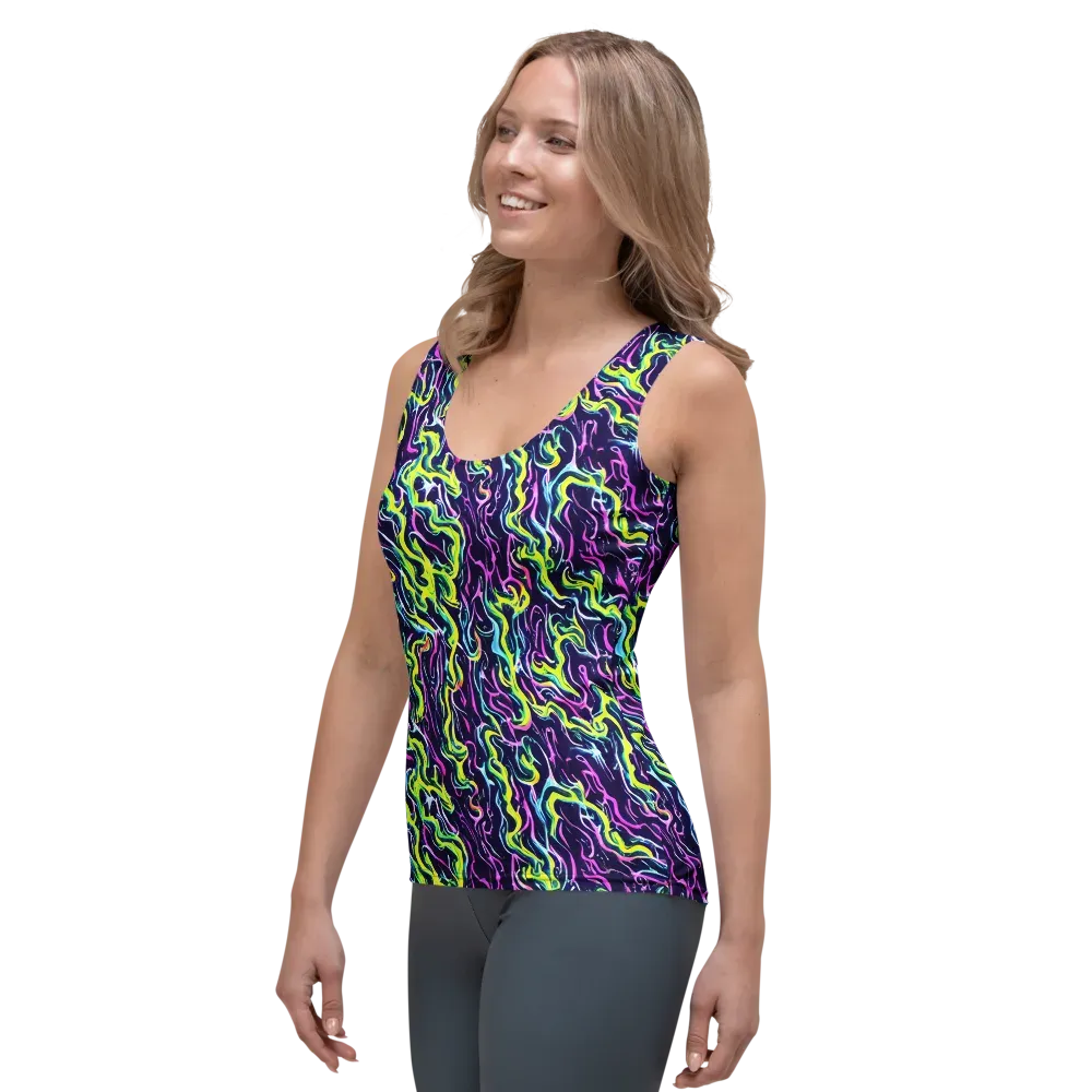 Acid Ribbons on Women's Tank Top — Left Front