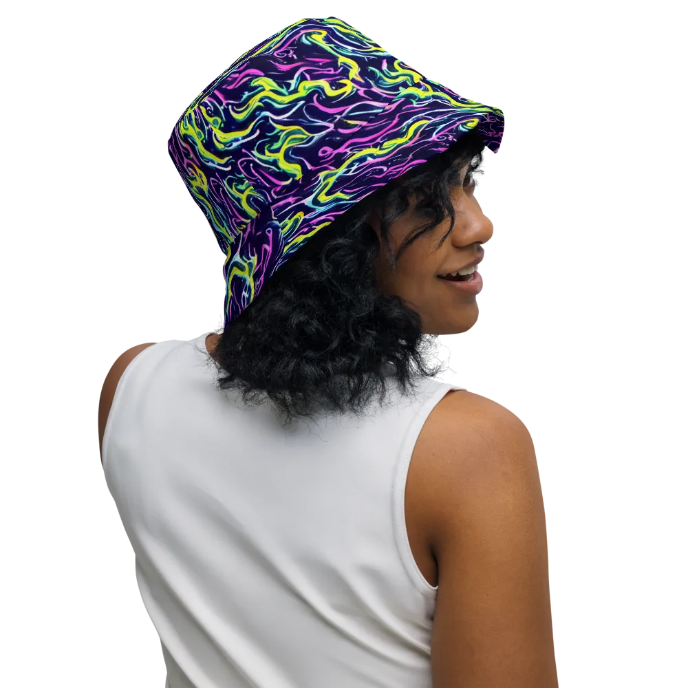 Acid Ribbons on Reversible Bucket Hat — Right Outside