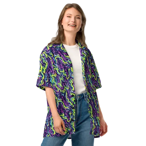 Acid Ribbons on a Button Shirt