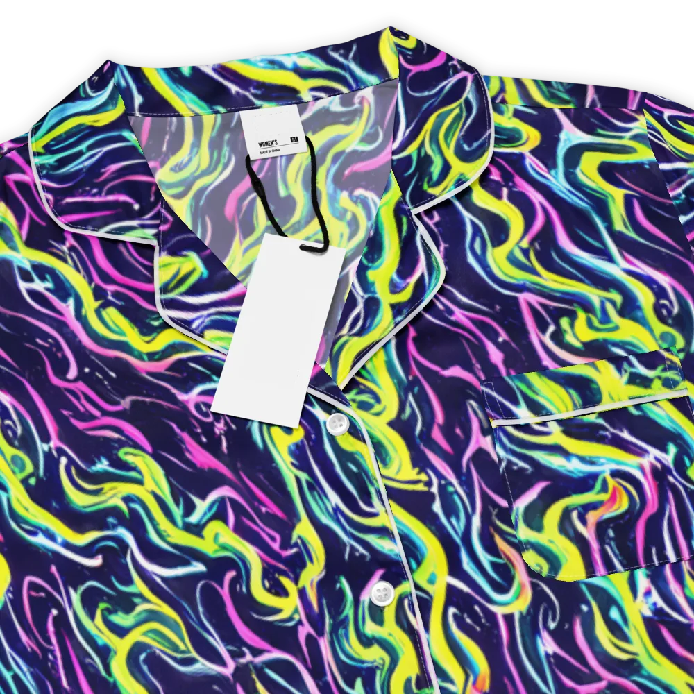 Acid Ribbons on Women's Short Sleeve Pajama Top — Product details