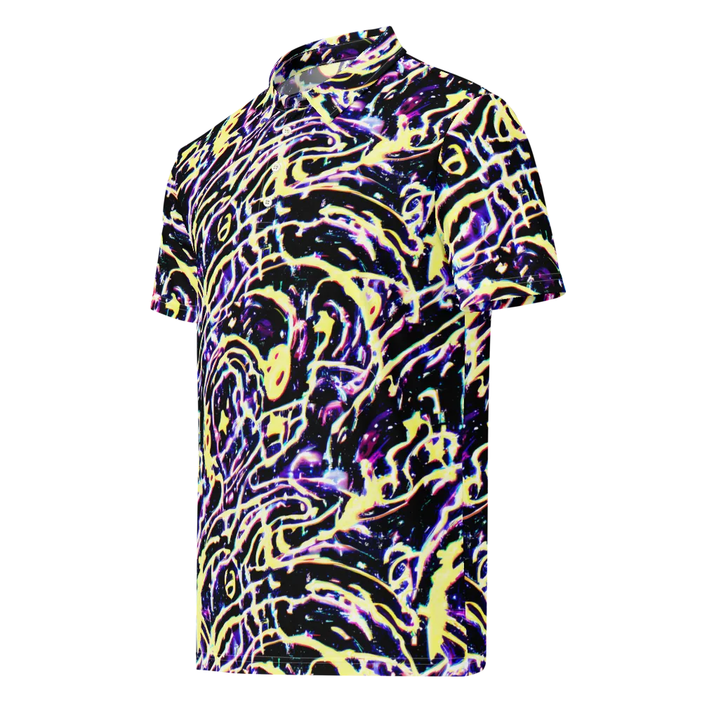 Plasma Vine on Men's Slim Fit Polo Shirt — Left Front