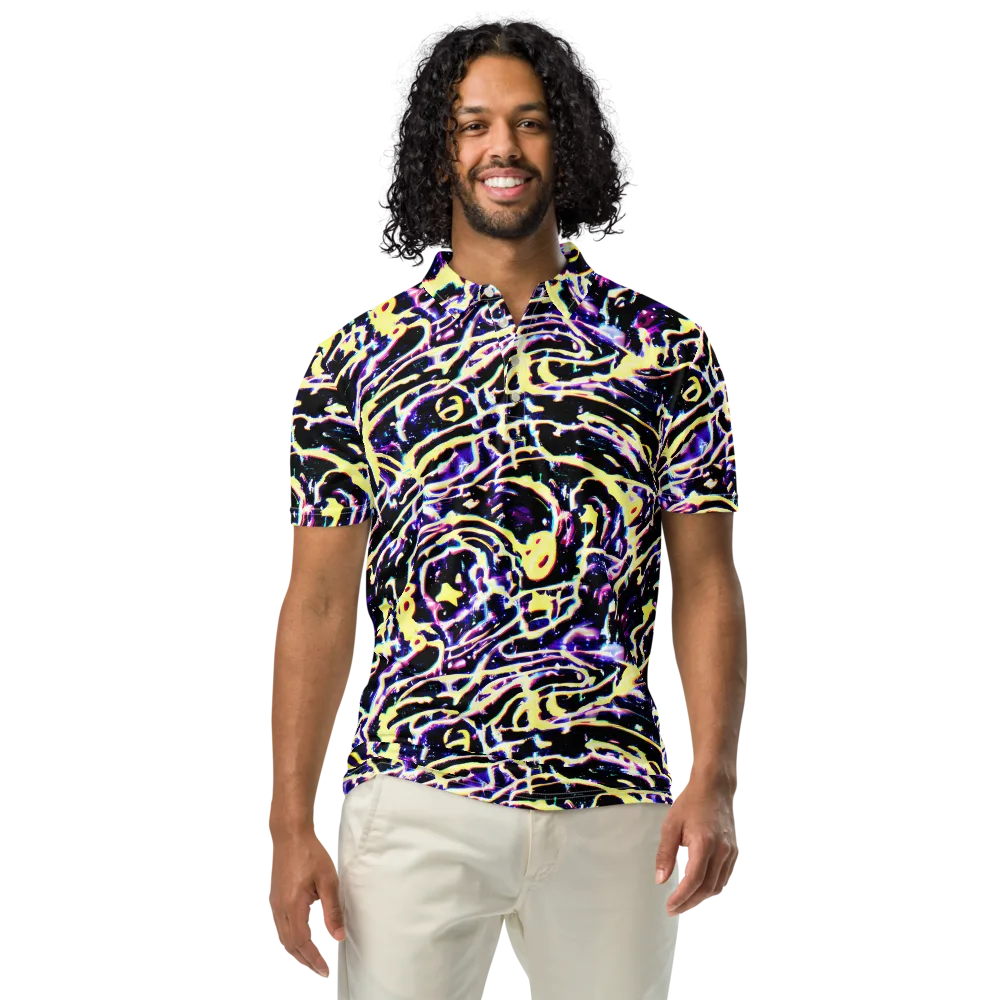 Plasma Vine on Men's Slim Fit Polo Shirt — Front