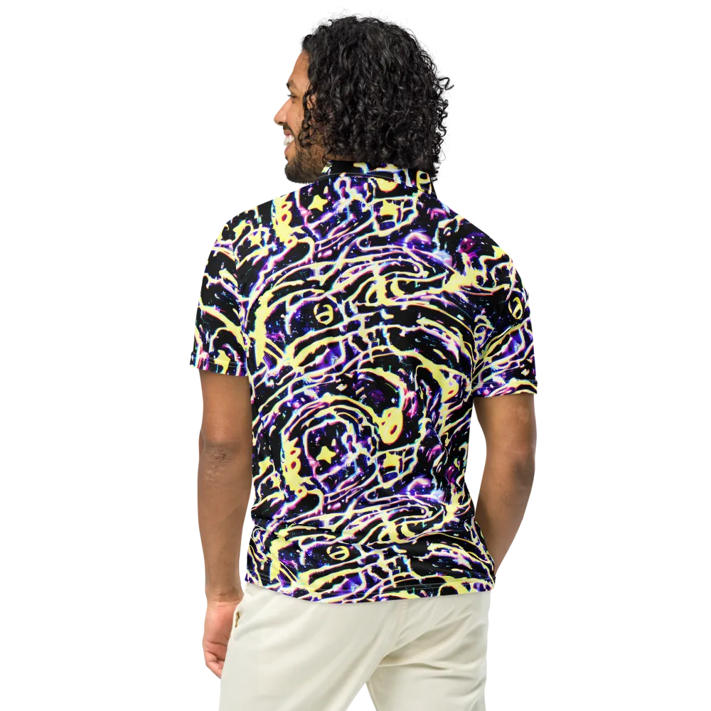 Plasma Vine on Men's Slim Fit Polo Shirt — Back