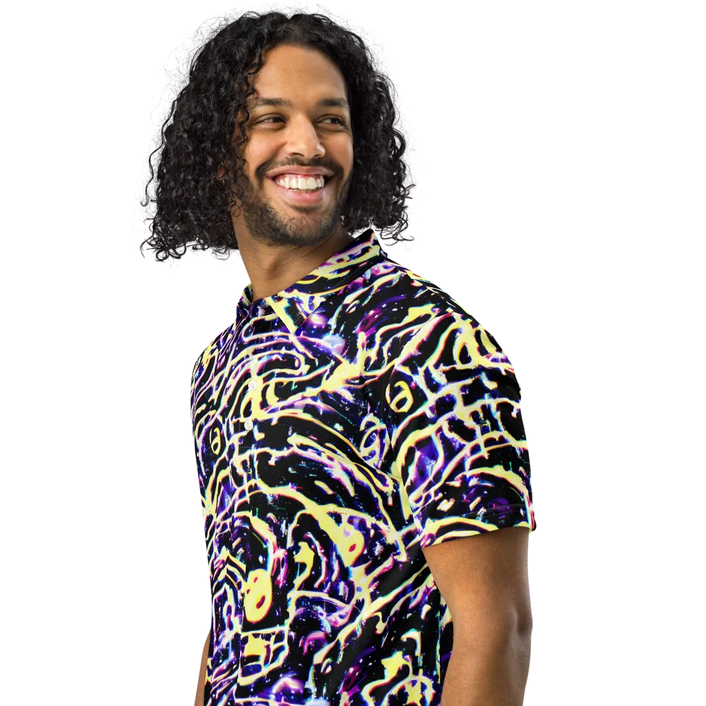 Plasma Vine on Men's Slim Fit Polo Shirt — Left Front