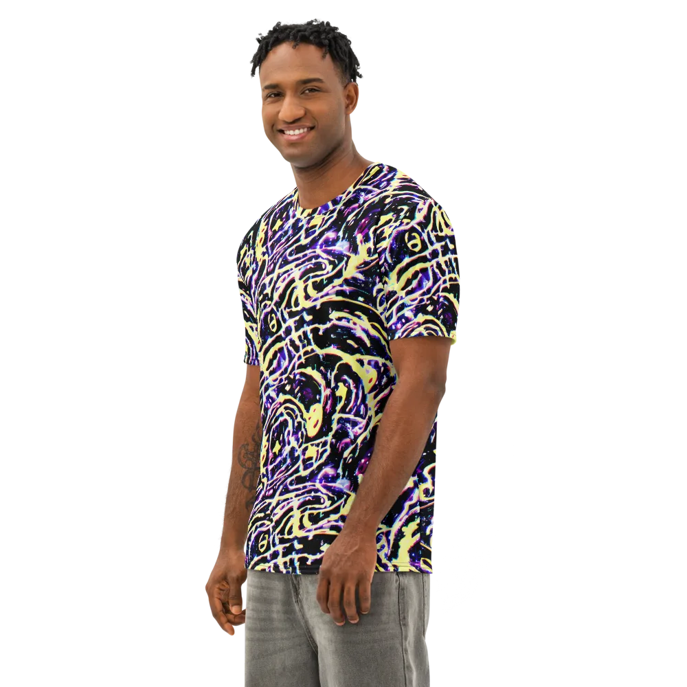 Plasma Vine on Men's Cotton Crew Neck T-Shirt — Left Front
