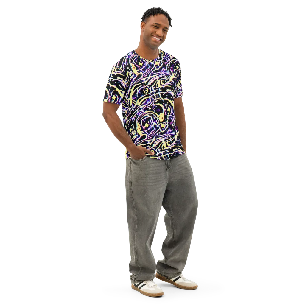 Plasma Vine on Men's Cotton Crew Neck T-Shirt — Right Front