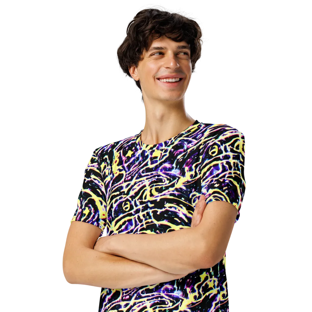 Plasma Vine on Men's Crew Neck T-Shirt — Left Front