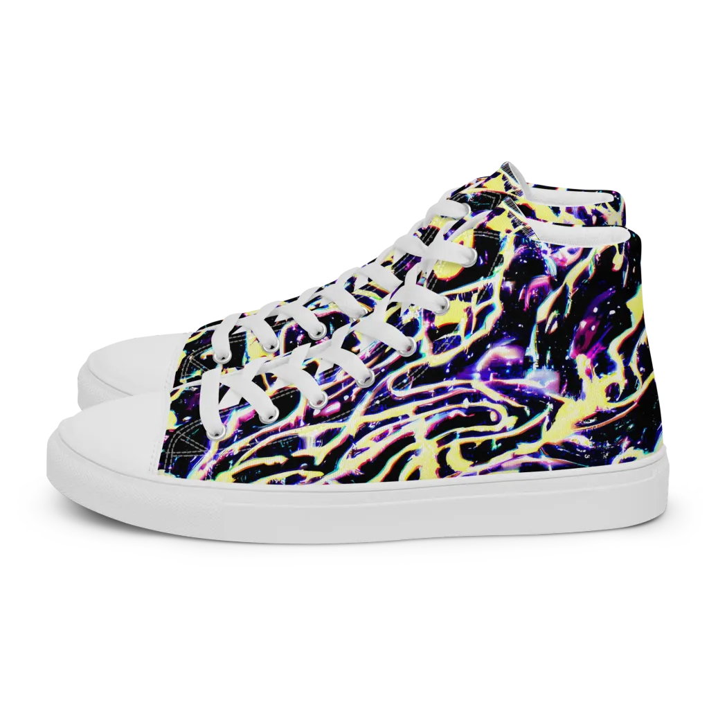 Plasma Vine on Men's High Top Canvas Shoes — Left