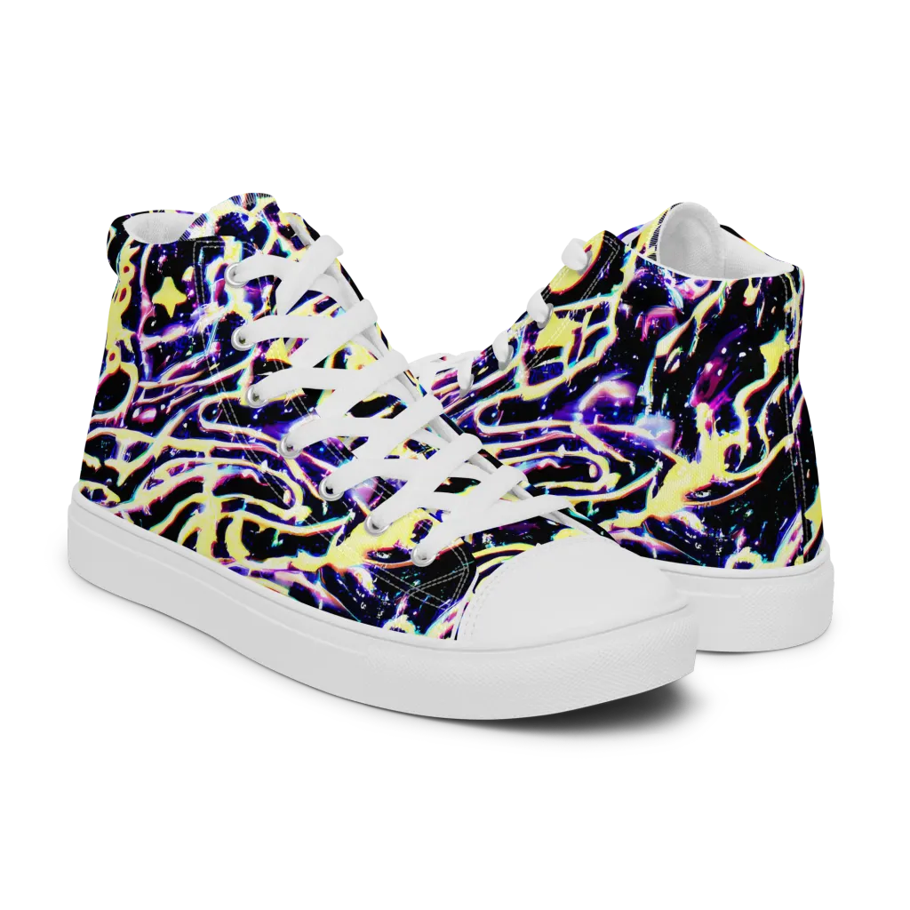 Plasma Vine on Men's High Top Canvas Shoes — Right
