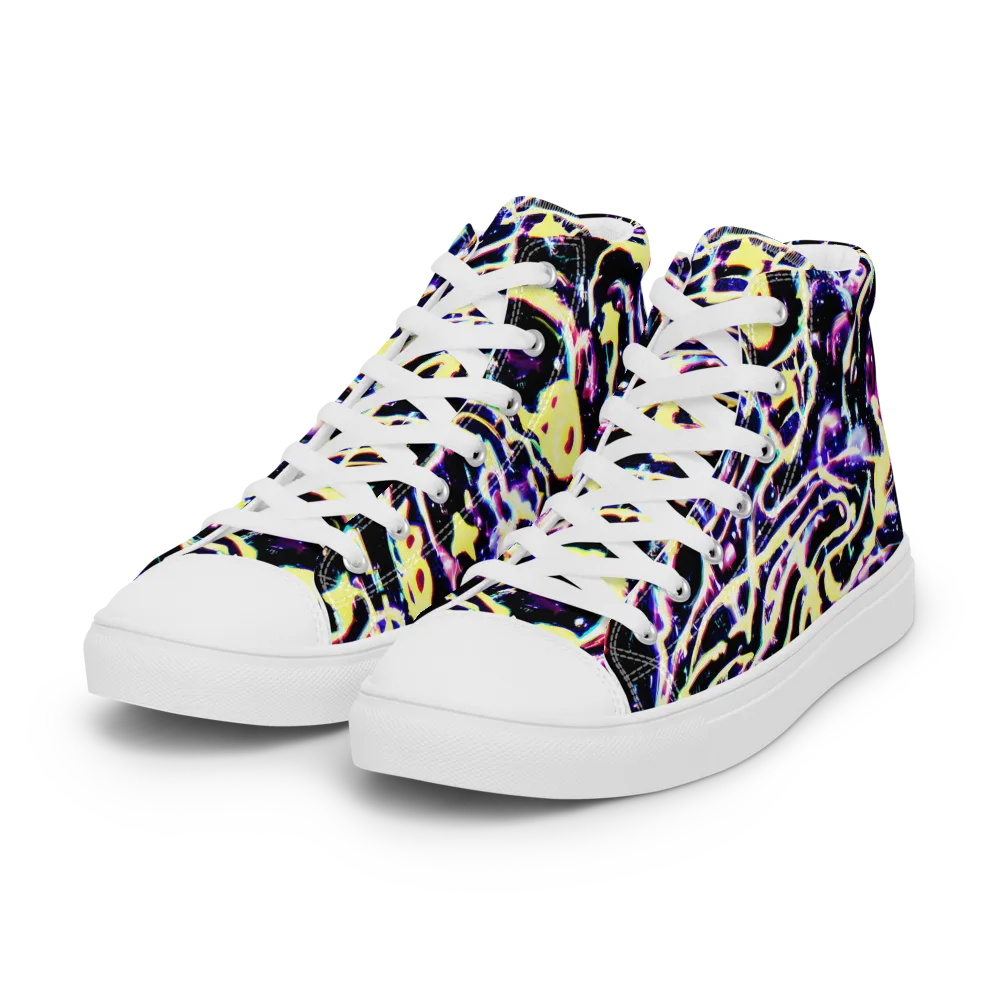 Plasma Vine on Women's High Top Canvas Shoes — Left Front