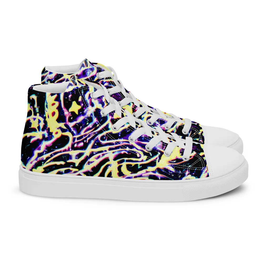 Plasma Vine on Women's High Top Canvas Shoes — Right