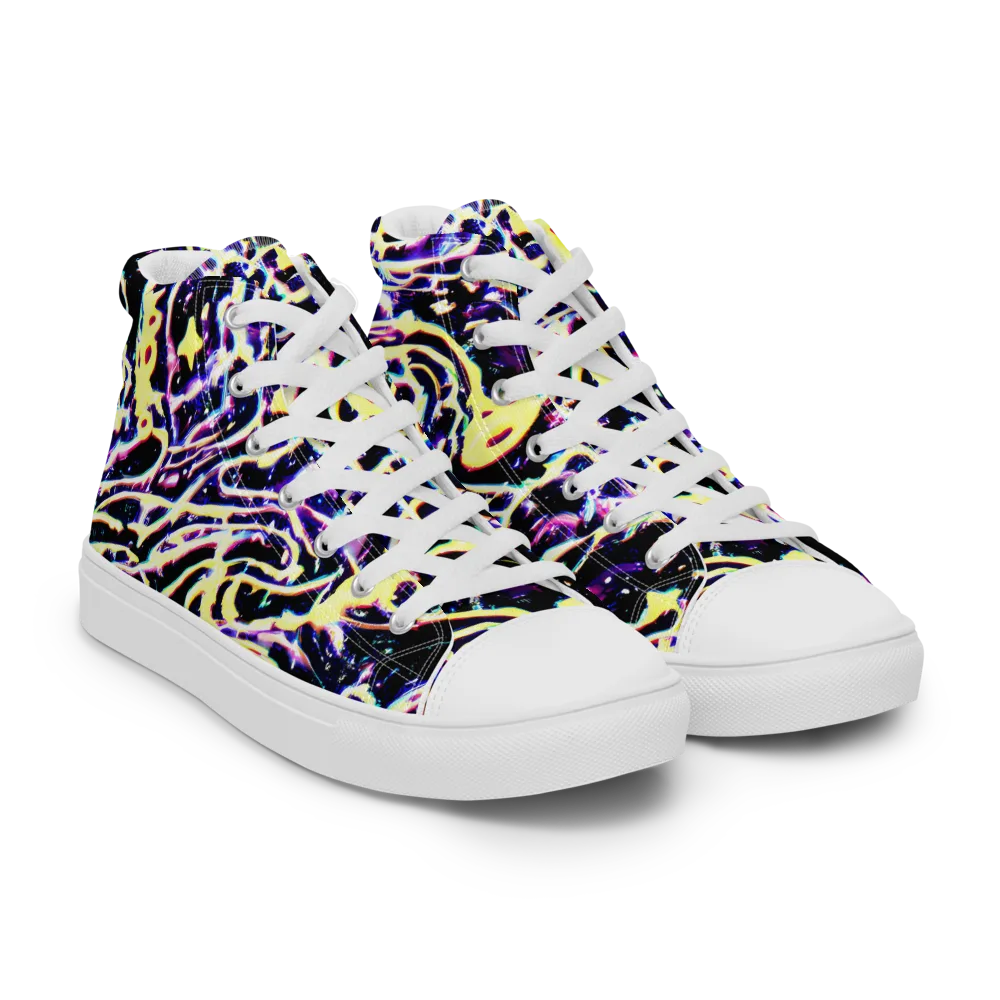 Plasma Vine on Women's High Top Canvas Shoes — Right Front
