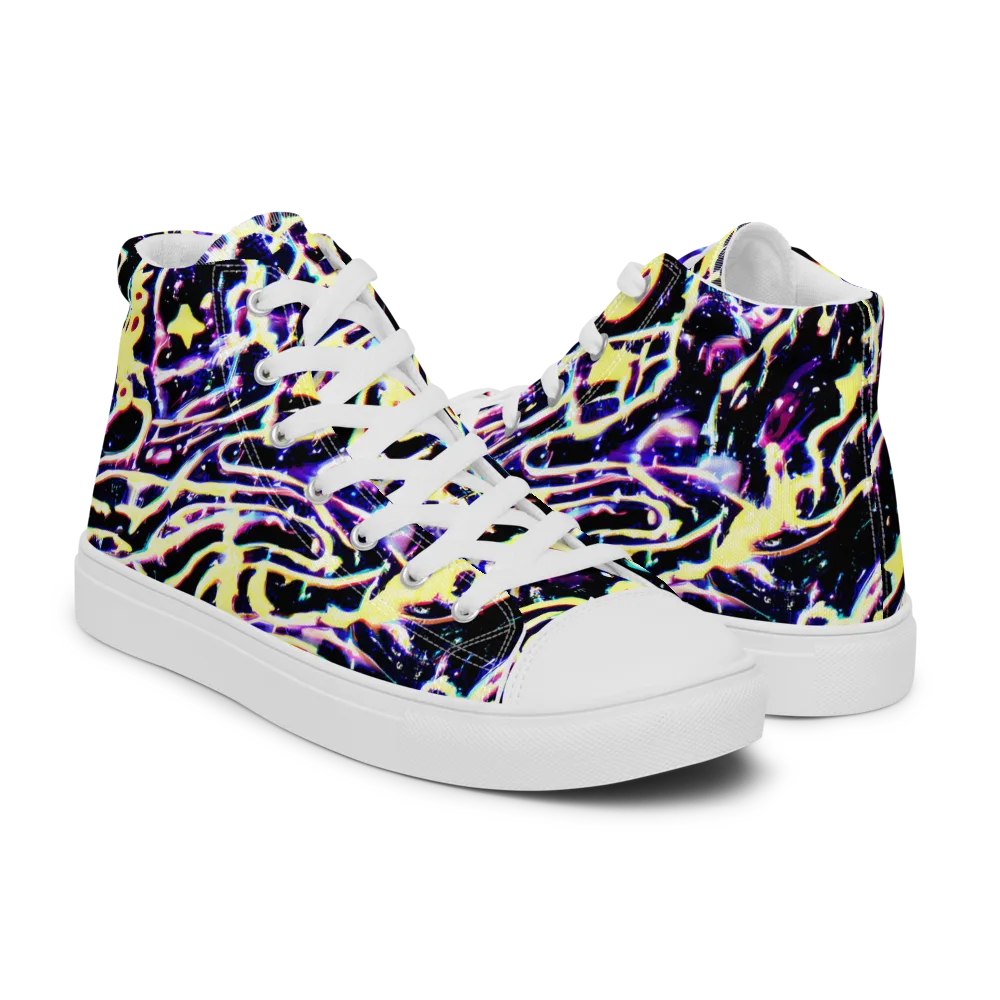 Plasma Vine on Women's High Top Canvas Shoes — Right
